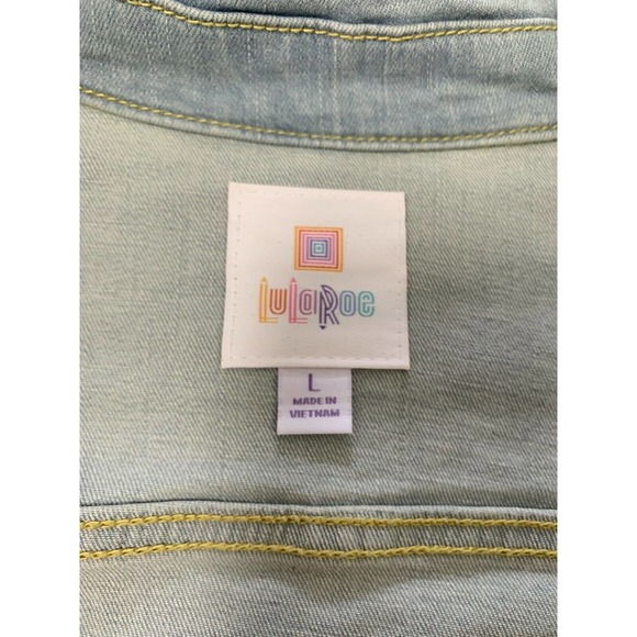 Lularoe Denim Jean Jacket Womens L Large Jaxon - Picture 7 of 7
